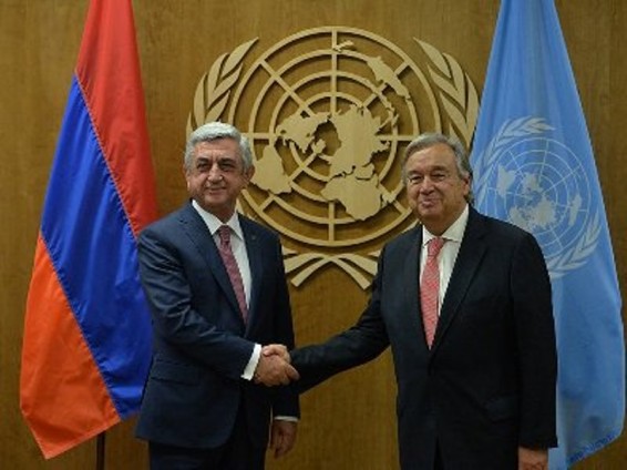 Սերժ Սարգսյանը հանդիպում է ունեցել ՄԱԿ-ի Գլխավոր քարտուղարի հետ