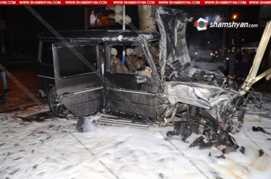 Խոշոր ավտովթար՝ Երևանում. Mercedes G 500-ը վերածվել է մոխրակույտի