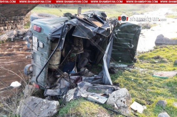 Լոռու մարզում 22–ամյա վարորդը УАЗ-ով կողաշրջված վիճակում հայտնվել է գետում. կա 1 զոհ, 3 վիրավոր. Shamshyan.com