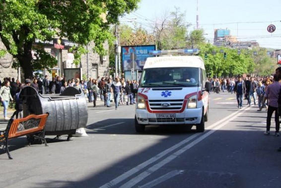 Երևանում հավաքի ժամանակ տուժած քաղաքացին տեղափոխվել է բժշկական կենտրոն. ախտորոշվել է սալջարդ