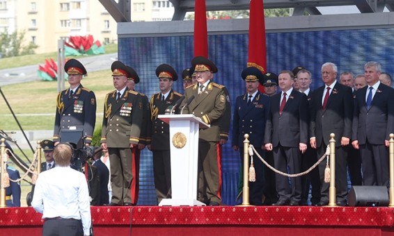 Выступление Президента Беларуси на параде войск Минского гарнизона в ознаменование Дня Независимости