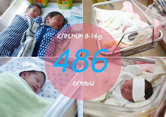 Հուլիսի 8-14-ը մայրաքաղաքի ծննդատներում ծնվել է 486 երեխա