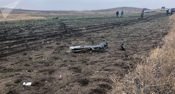 Фотографии с места падения штурмовика в Армении