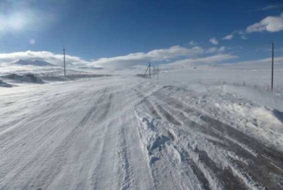 На дороге Артик-Алагяз – поземка