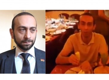 Ինչպես է ԱԺ նախագահ Արարատ Միրզոյանը բաժակի փոխարեն ծիծակով օղի խմում