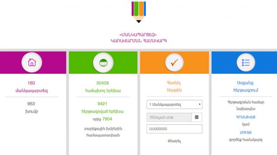 С сегодняшнего дня можно онлайн записать ребенка в детсад в Ереване