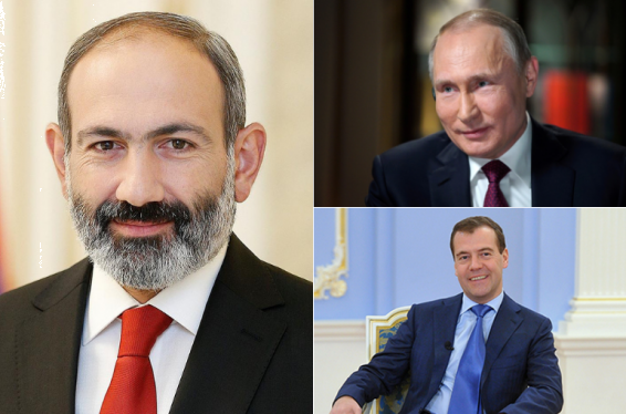 լադիմիր Պուտինը և վարչապետ Դմիտրի Մեդվեդևը շնորհավորել են Նիկոլ Փաշինյանին