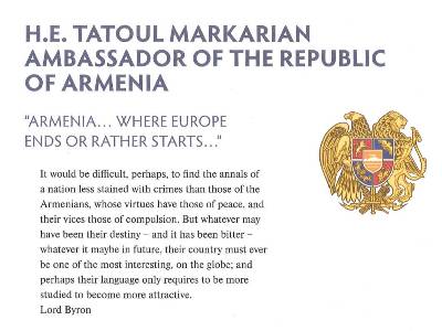 Diplomatic World ամսագրում լույս է տեսել Բելգիայում ՀՀ դեսպան Թաթուլ Մարգարյանի հոդվածը