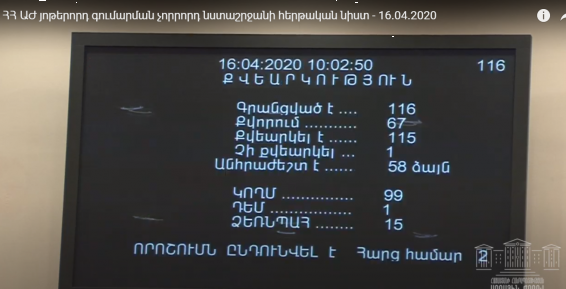 ԱԺ-ն ամբողջությամբ ընդունեց «Ապօրինի ծագում ունեցող գույքի բռնագանձման մասին» օրենքի նախագիծը