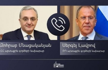 Զոհրաբ Մնացականյանը Լավրովի հետ հեռախոսազրույցում քննարկել է Լեռնային Ղարաբաղի հարցը