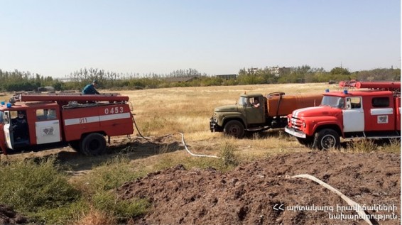 Աբովյանում այրվել է սնկի մշակման կուտակած թափոն