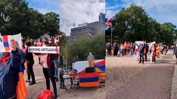 В Гааге проходит акция против инициированной Азербайджаном агрессии
