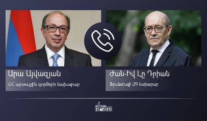 Արա Այվազյանը Ֆրանսիայի ԱԳ նախարարի հետ քննարկել է ռազմագերիների վերադարձման հարցը