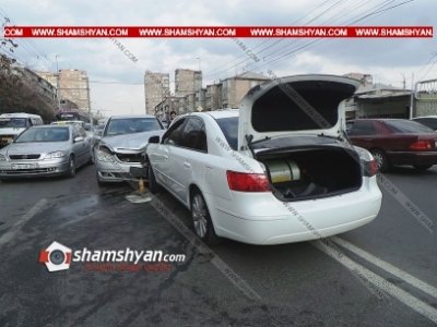 Երևանում բախվել են Hyundai-ը, Mercedes-ն ու քննչական կոմիտեի Nissan-ը. կա տուժած