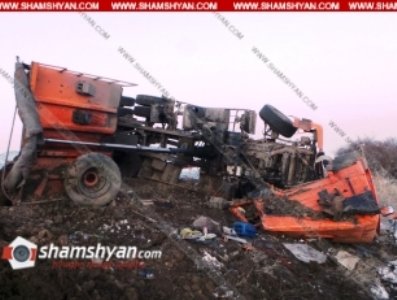 Կոտայքի մարզում 40-ամյա վարորդը 15 տոննա տորֆով բարձված КамАЗ-ով կողաշրջվել է