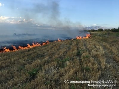 Թթուջուր գյուղին պատկանող հանդամասում այրվել է մոտ 30 հա խոտածածկույթ