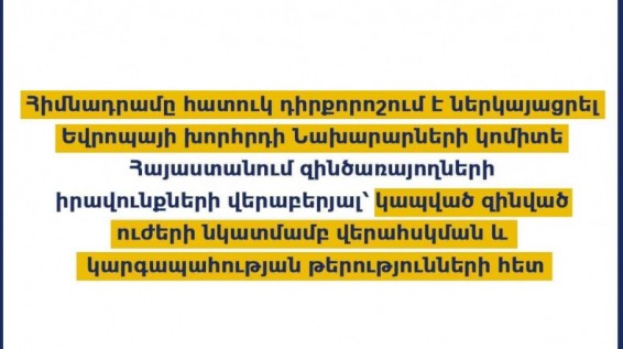 «Թաթոյան» հիմնադրամը հատուկ դիրքորոշում է ներկայացրել Եվրոպայի խորհրդի Նախարարների կոմիտե