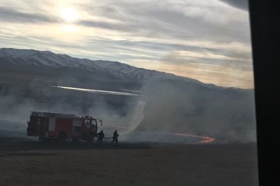 Սարատովկա գյուղում այրվել է խոտածածկույթ