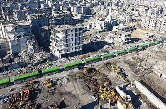 Հալեպից զինյալներին տարհանող ավտոշարասյունը հասել է ապստամբների վերահսկողության տակ գտնվող շրջաններ