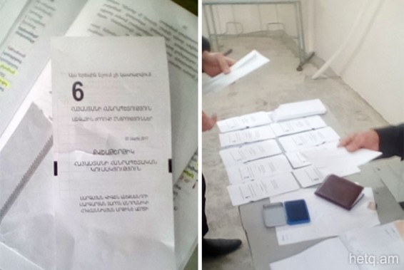 20/01 տեղամասի հանձնաժողովի անդամենրը ՀՀԿ-ի օգտին քվեարկած թերթիկներ են տվել