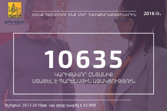 «Մենք հաշվետու ենք մեր համաքաղաքացիներին». 2016 թվականին 10635 կարիքավոր ընտանիք ստացել է պարենային աջակցություն