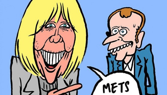 Charlie Hebdo в новой карикатуре высмеял Макрона и его супругу