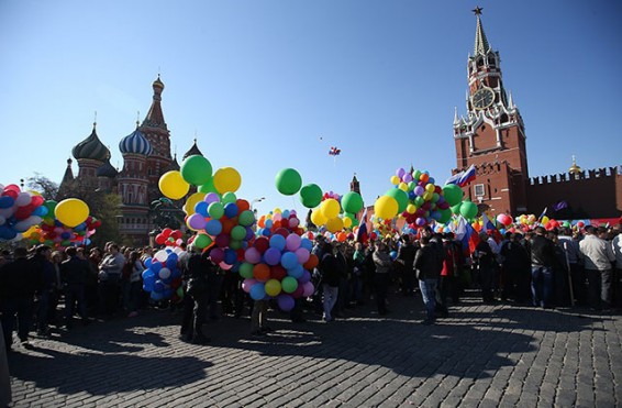Մոսկվայում մայիսմեկյան ցույցին մասնակցել է շուրջ 130 հազար մարդ