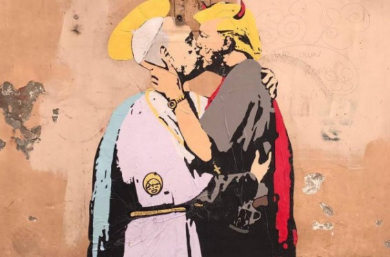 Վատիկանի մոտ համբուրվող Ֆրանցիսկոս պապի և Դոնալդ Թրամփի նոր գրաֆիտի է հայտնվել