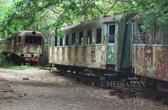 Կախված դի՝ Մանկական երկաթուղու մոտ