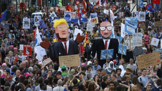 Акции протеста против НАТО и Трампа