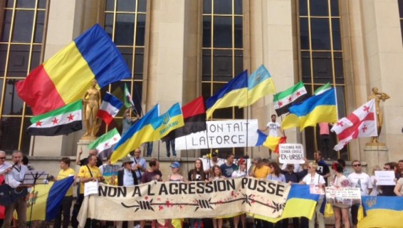 «Дурных нема»: в Париже прошел митинг против визита Путина