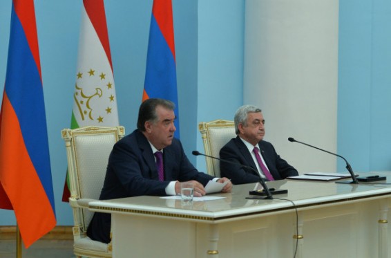 Հայ-տաջիկական հարաբերությունները գտնվում են պատմական նոր փուլում.  Սերժ Սարգսյանն ամփոփել է Էմոմալի Ռահմոնի հետ հանդիպման արդյունքները